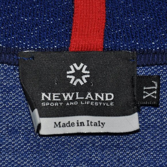 NEWLAND From Italy ALPINE SKI Wool Snowflake Blue SWEATER Jacket Full-zip XL - Picture 7 of 8
